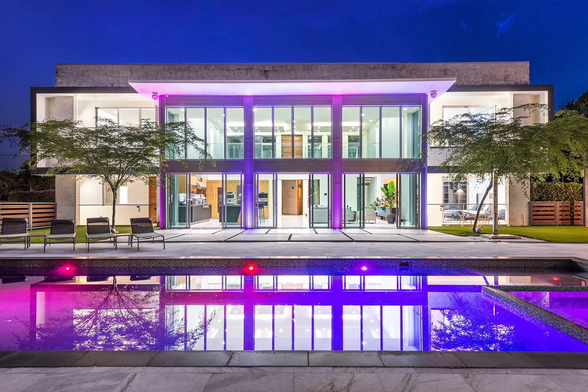 Pool and modern exterior at Modani Estate