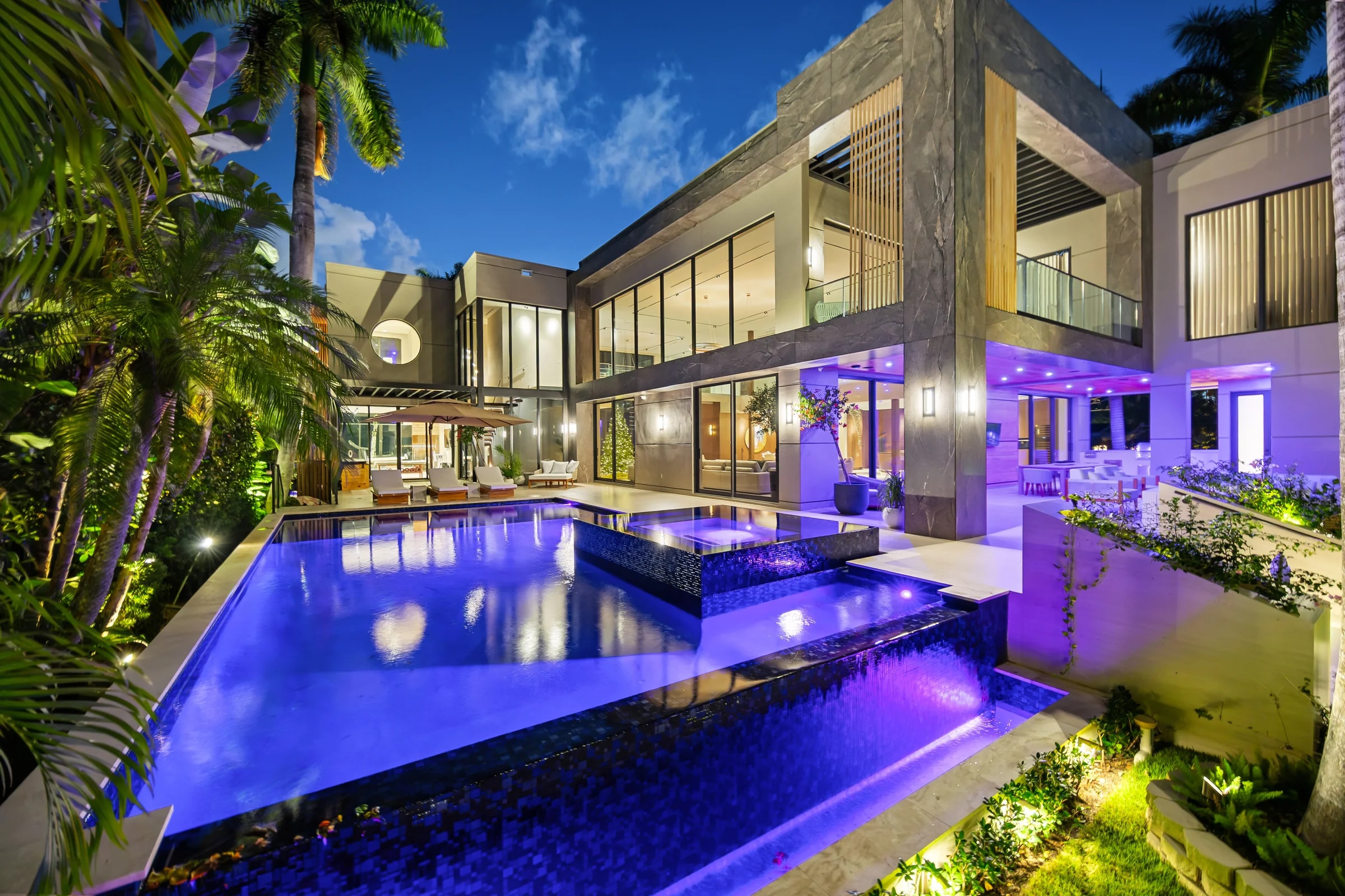 Pool and glass exterior at Villa Belle