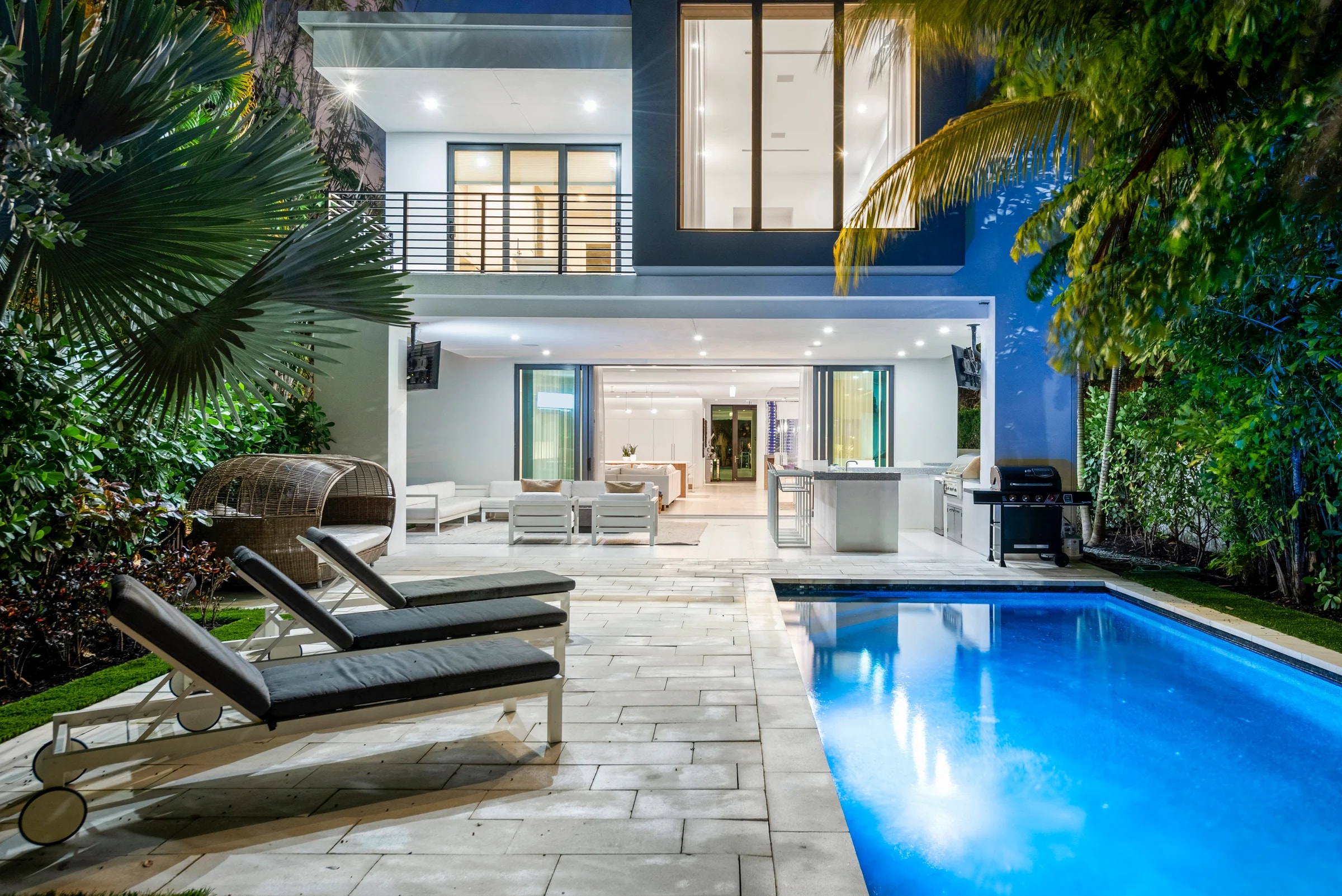 Pool and landscaped garden at Villa Celine