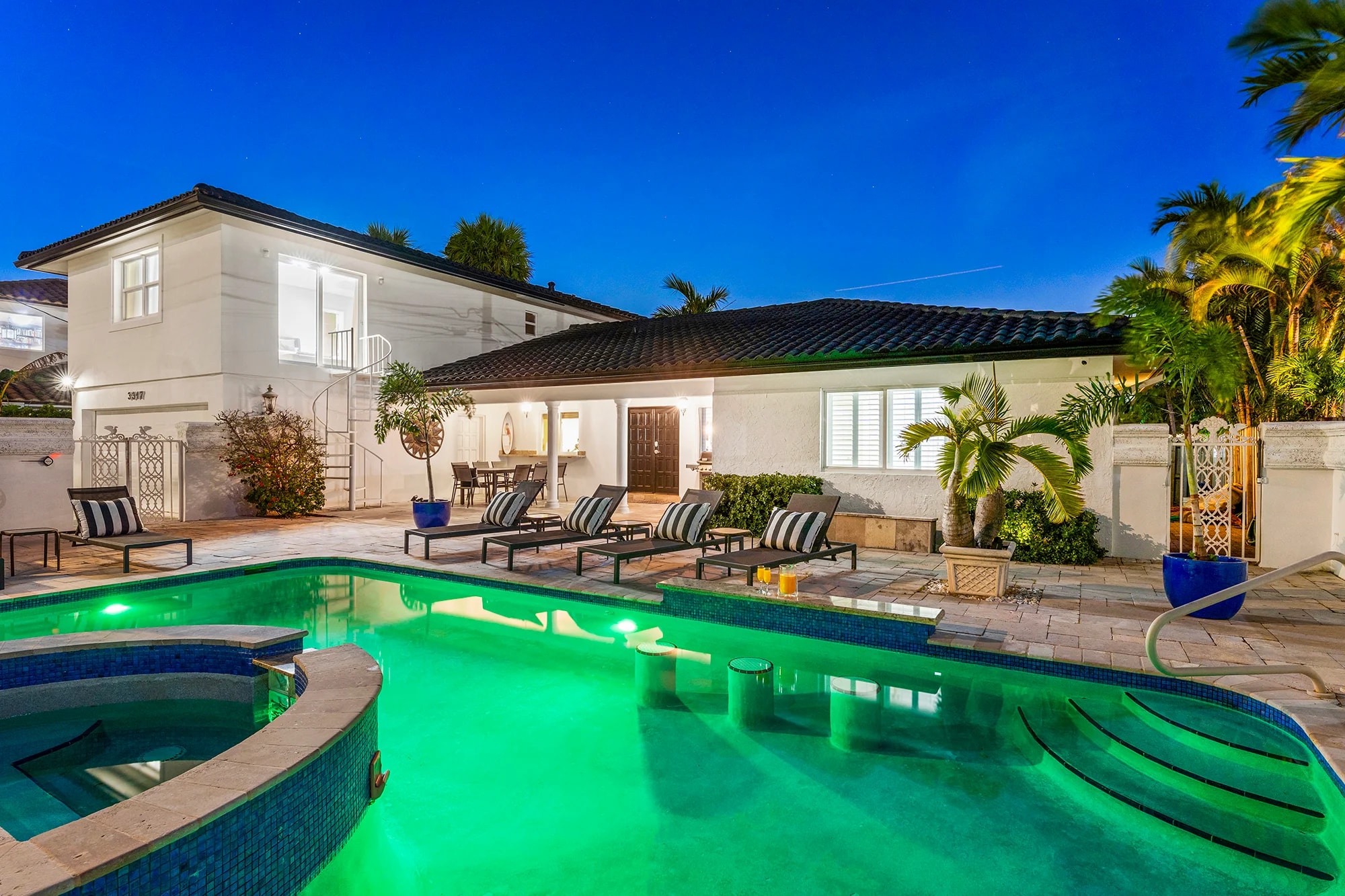 Pool and exterior at Villa Lana