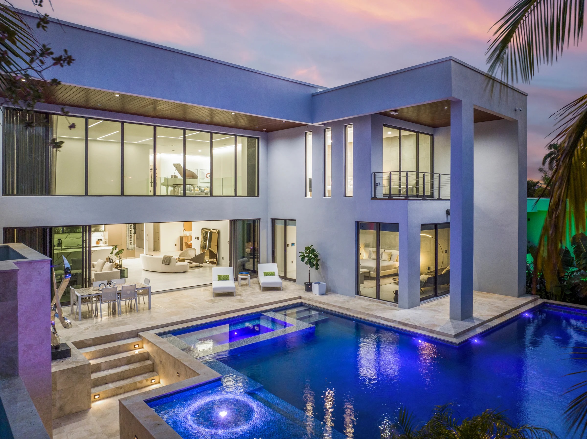 Pool and modern exterior at Villa Medici